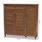 Baxton Studio Coolidge Walnut Finished 11-Shelf Wood Shoe Storage with Drawer 156-9391 - alternate 8
